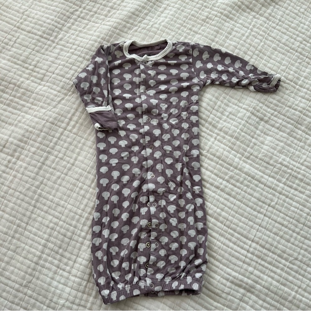 KicKee Pants Pale Purple Layette Gown with Snaps, 0-3 months